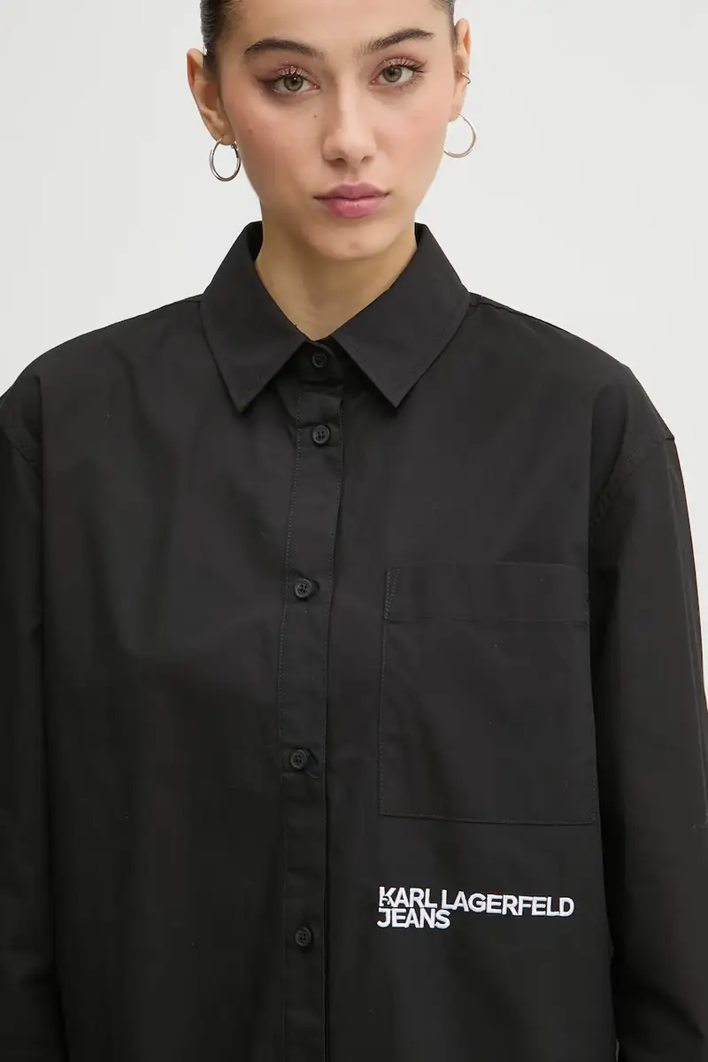 camicia in cotone donna colore nero A1W11001 miniatura 4