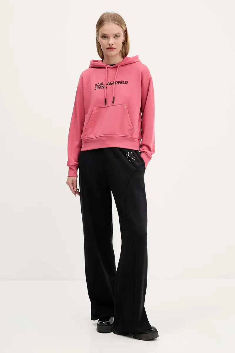 felpa donna colore arancione con cappuccio A2W20053 miniatura 2