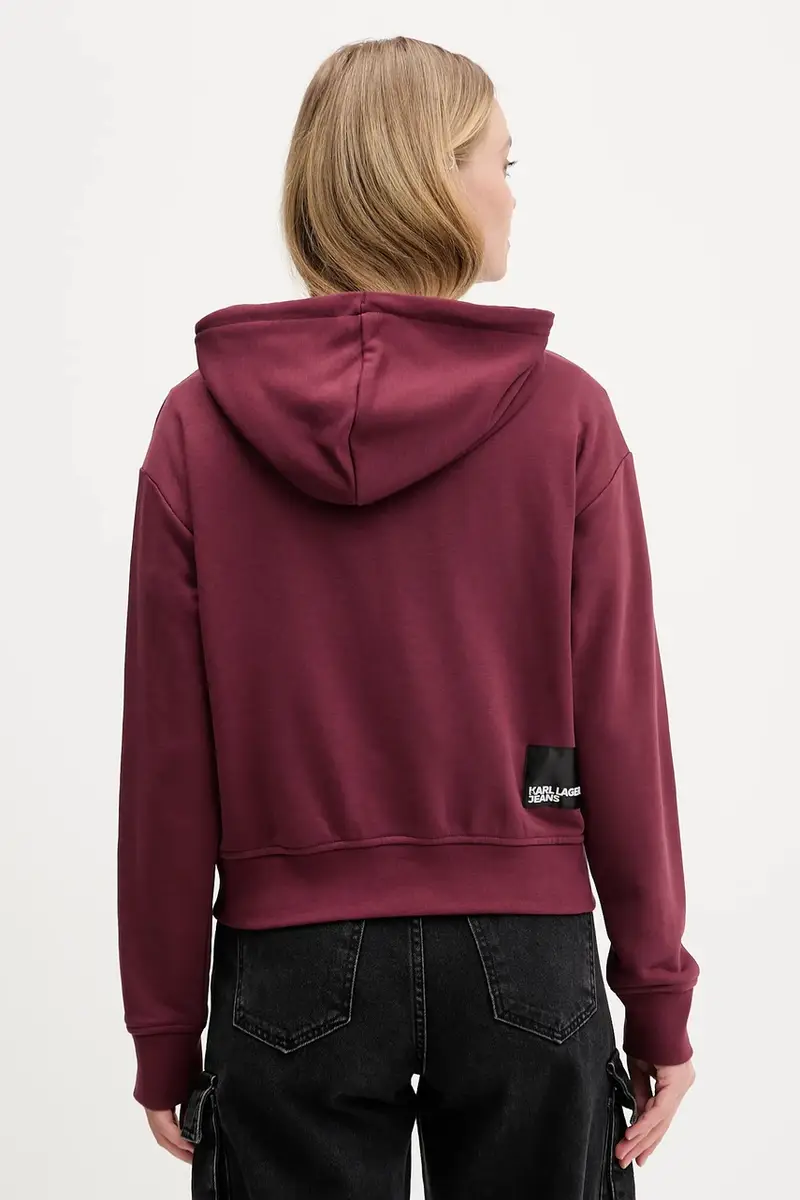 felpa donna colore arancione con cappuccio A2W20053 Granata miniatura 3