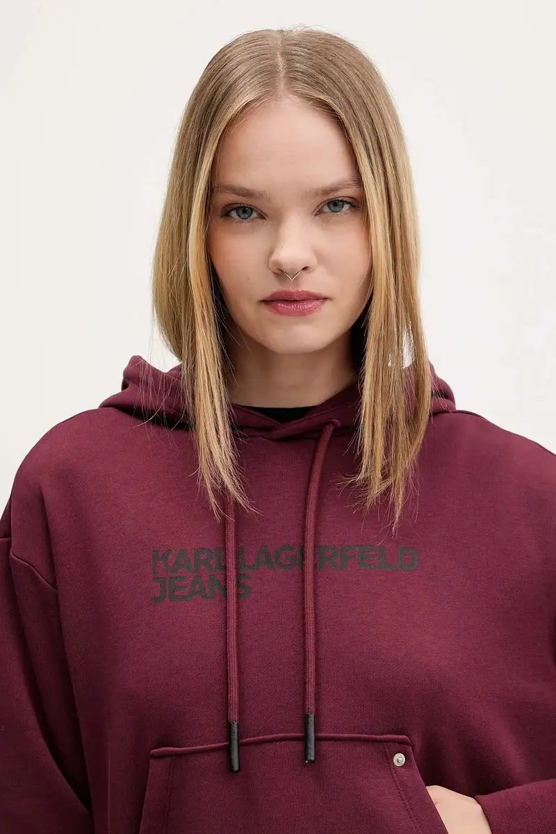 felpa donna colore arancione con cappuccio A2W20053 Granata miniatura 4