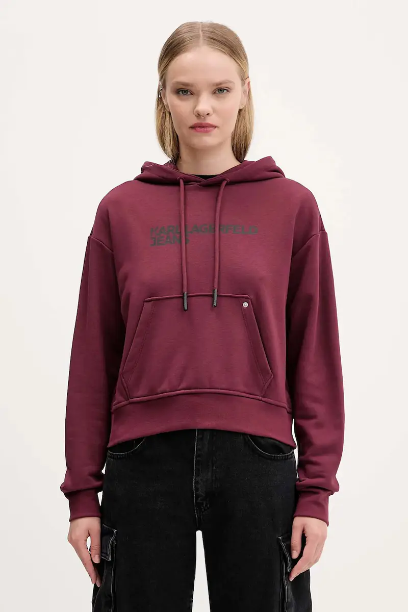 felpa donna colore arancione con cappuccio A2W20053 Granata