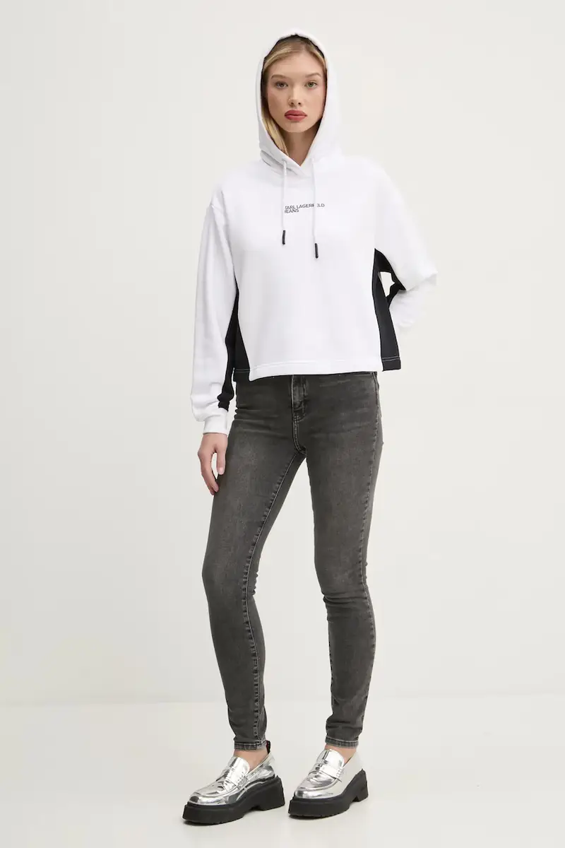 felpa donna colore bianco con cappuccio A1W20017 miniatura 2