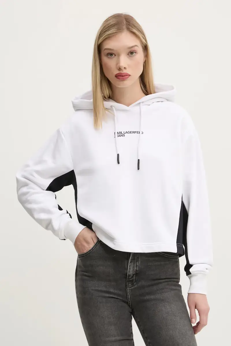 felpa donna colore bianco con cappuccio A1W20017