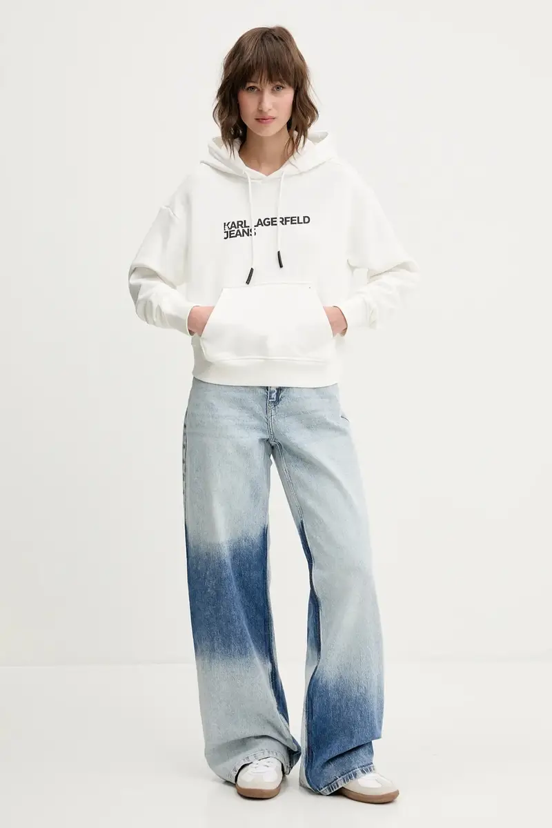 felpa donna colore bianco con cappuccio A2W20053 miniatura 2