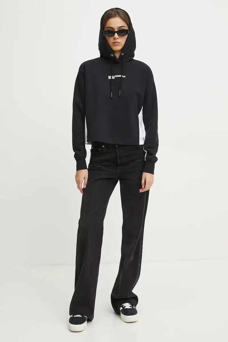 felpa donna colore nero con cappuccio A1W20017 miniatura 2