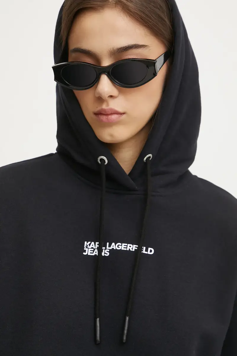 felpa donna colore nero con cappuccio A1W20017 miniatura 4