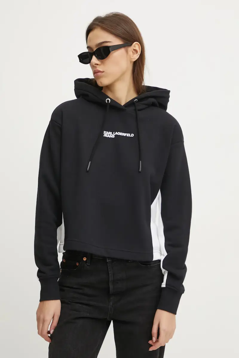 felpa donna colore nero con cappuccio A1W20017