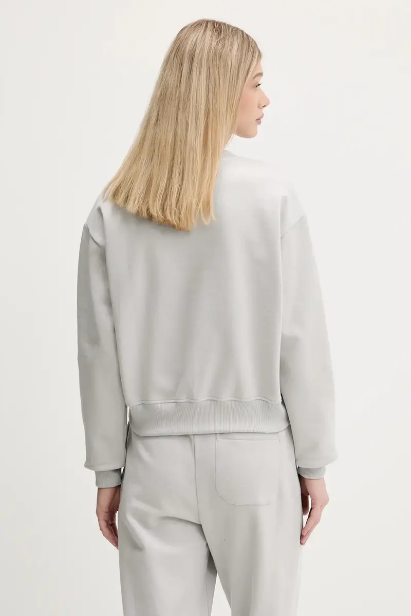 felpa in cotone donna colore beige A1W20006 Grigio miniatura 3