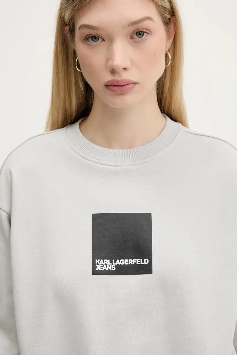 felpa in cotone donna colore beige A1W20006 Grigio miniatura 4