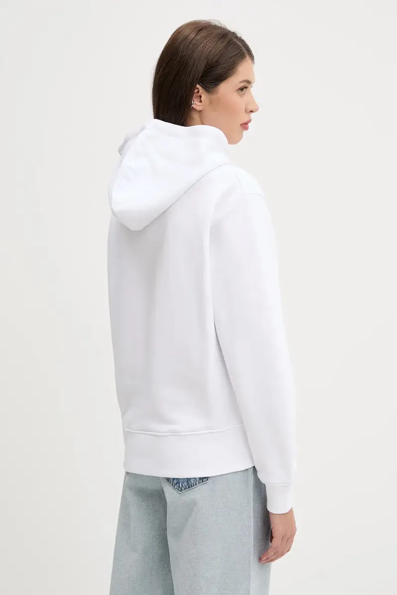 felpa in cotone donna colore bianco con cappuccio A3W20042 miniatura 3