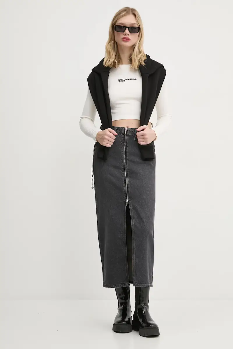 felpa in cotone donna colore nero A1W20006 miniatura 2