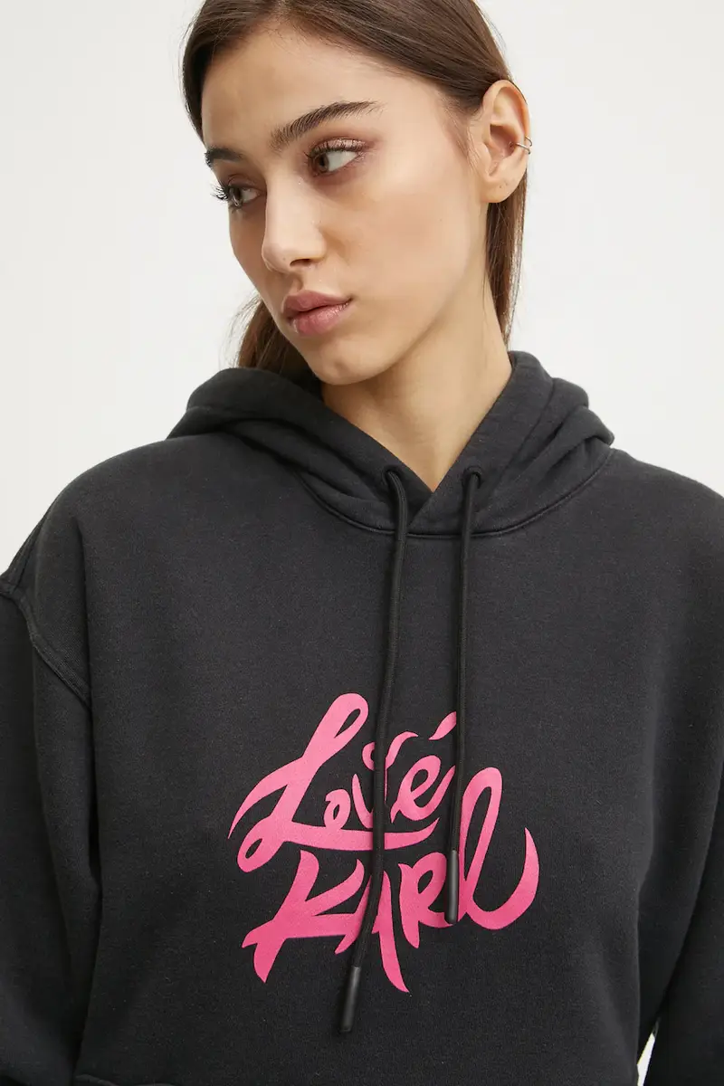 felpa in cotone donna colore nero con cappuccio A1W20093 miniatura 4