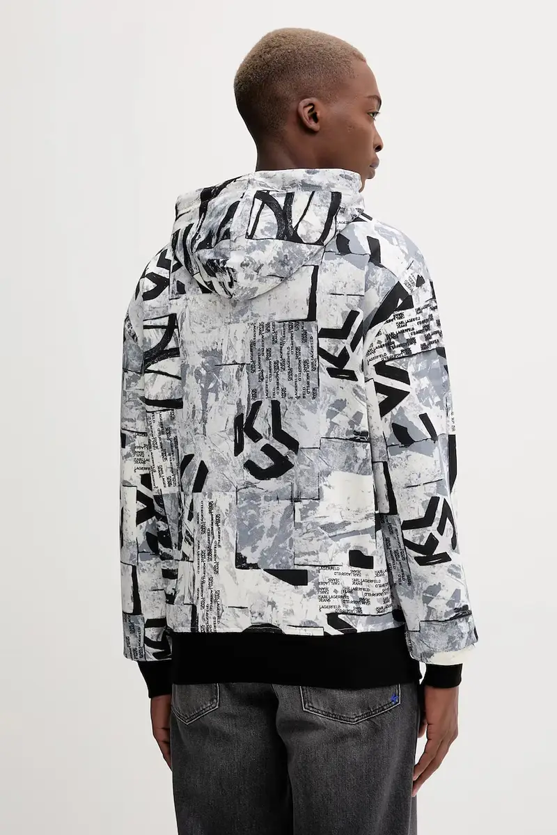 felpa in cotone uomo colore bianco con cappuccio A4M20023 miniatura 3