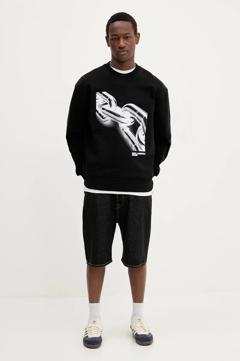 felpa in cotone uomo colore nero A3M20021 miniatura 2