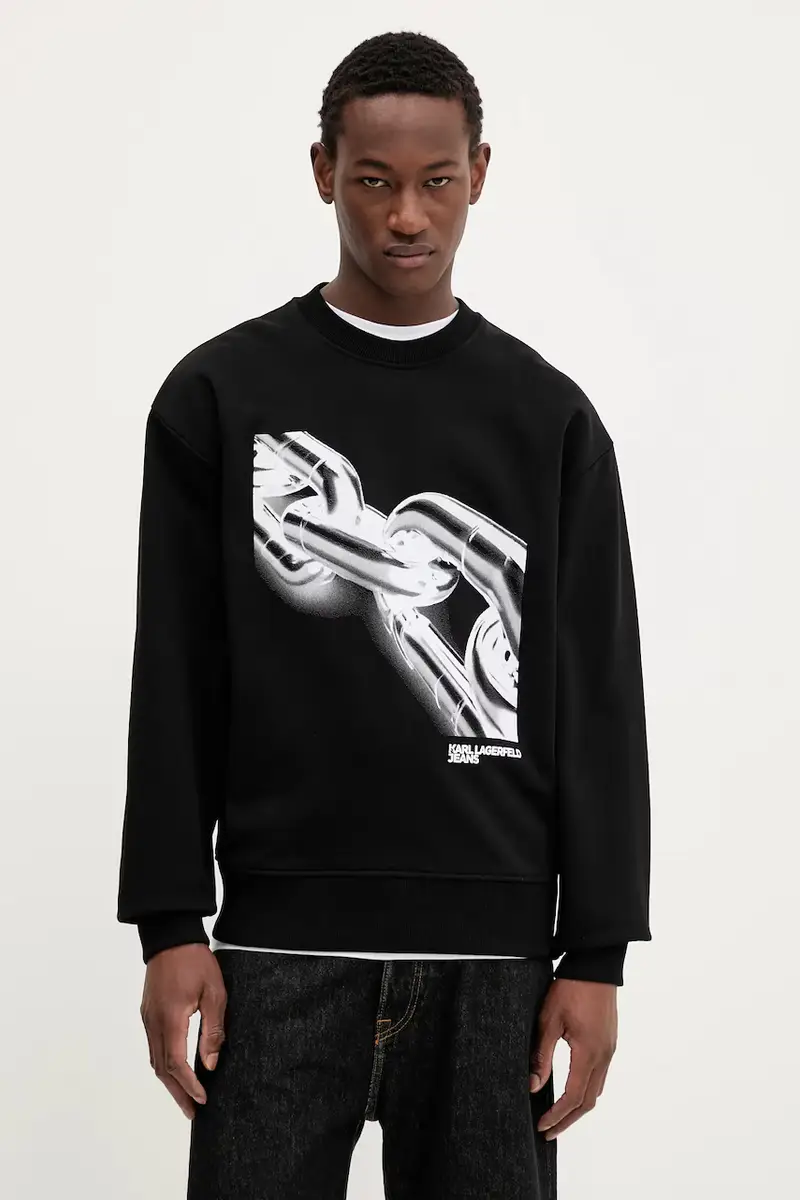 felpa in cotone uomo colore nero A3M20021