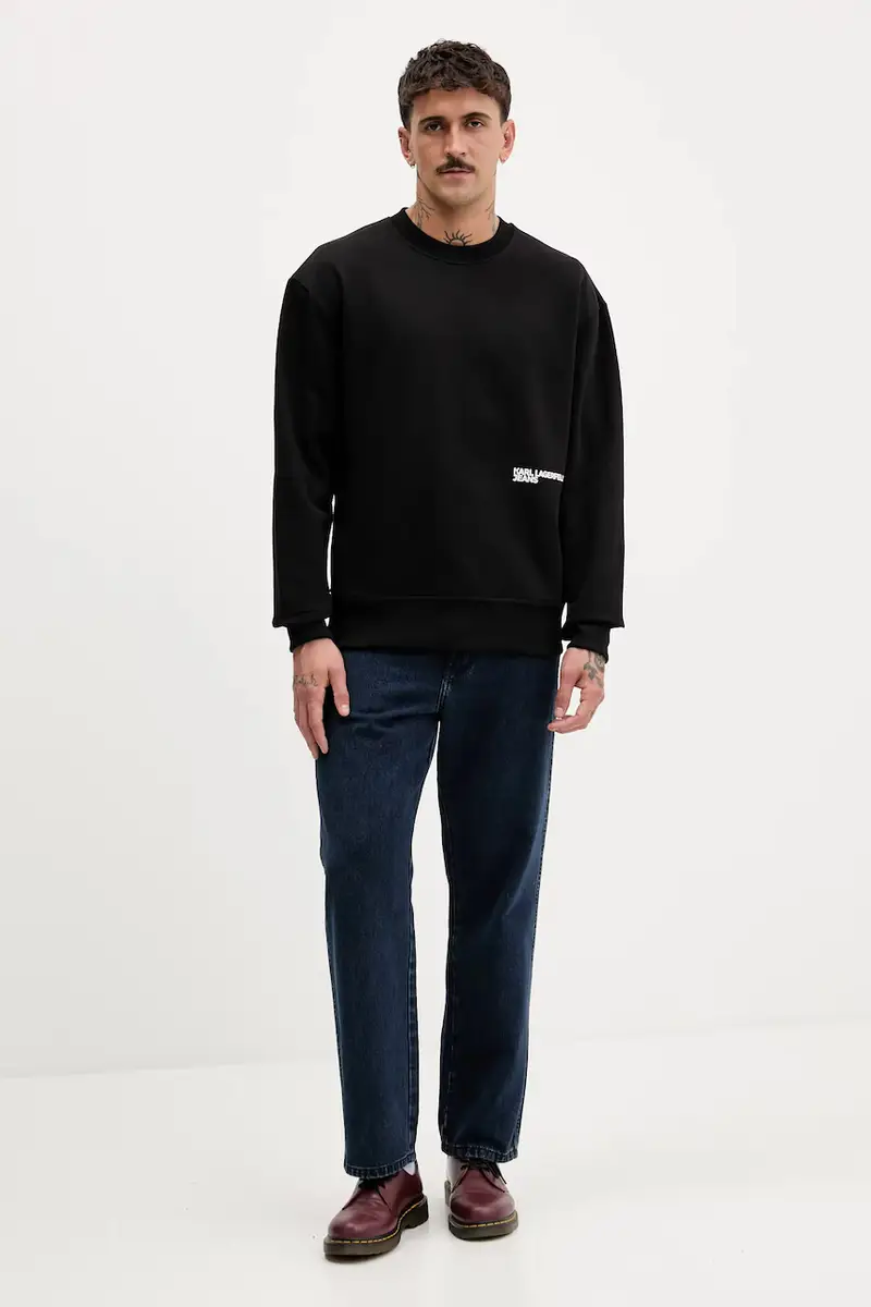 felpa in cotone uomo colore nero A4M20014 miniatura 2