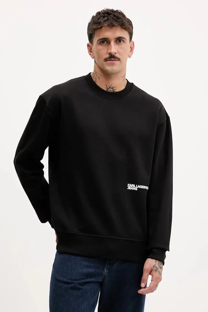 felpa in cotone uomo colore nero A4M20014