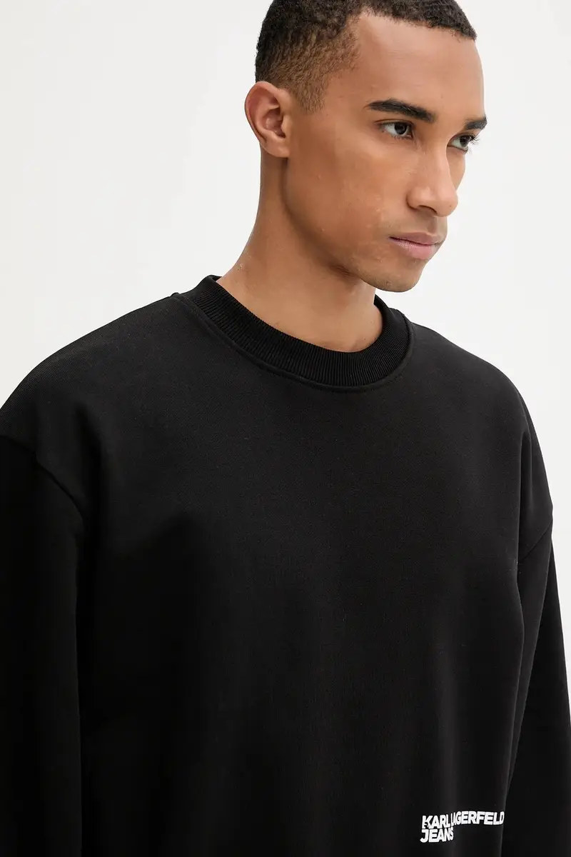 felpa in cotone uomo colore nero A4M20026 miniatura 4