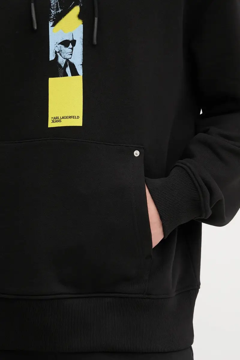 felpa in cotone uomo colore nero con cappuccio A3M20031 miniatura 5