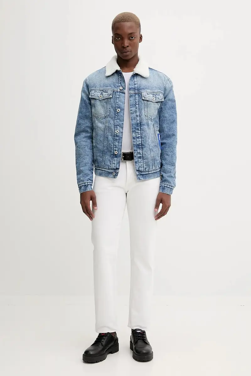 giacca di jeans colore blu A4M14014 miniatura 2