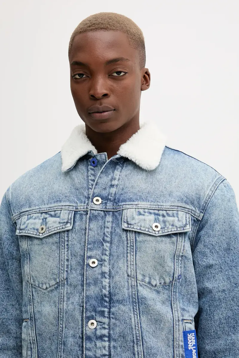 giacca di jeans colore blu A4M14014 miniatura 4