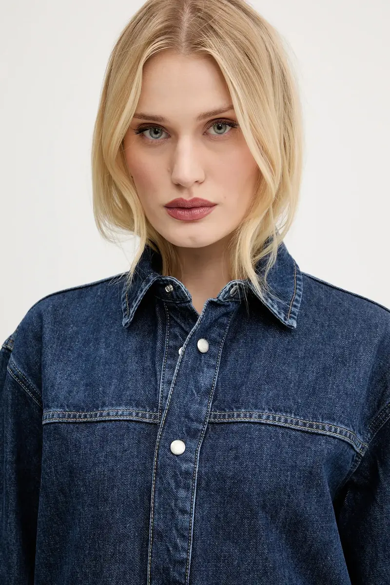 giacca di jeans colore blu navy A3W11004 miniatura 4