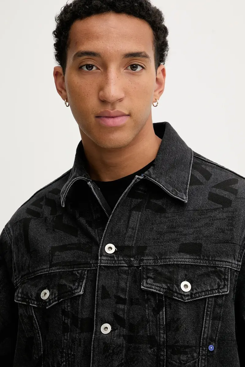 giacca di jeans colore nero A4M14013 miniatura 4