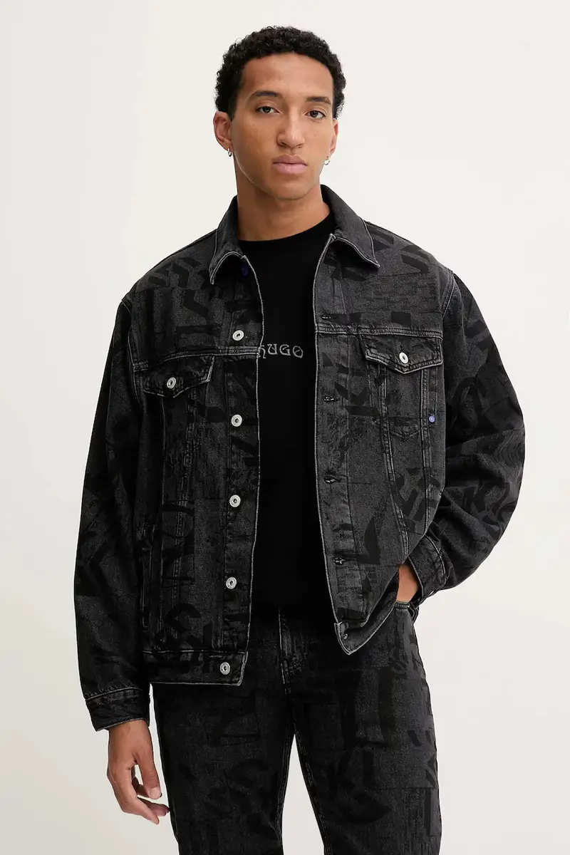 giacca di jeans colore nero A4M14013