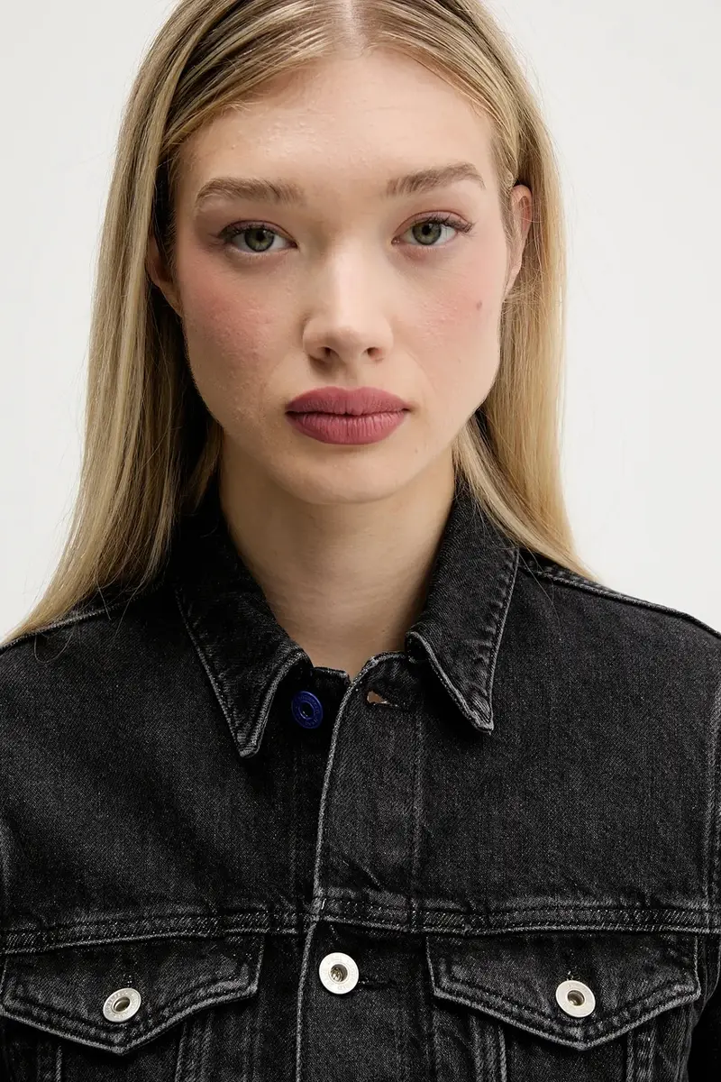 giacca di jeans colore nero A4W14012 miniatura 4