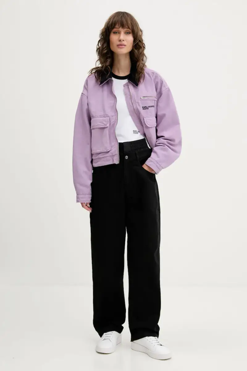 giacca in cotone colore violetto A3W14016 miniatura 2