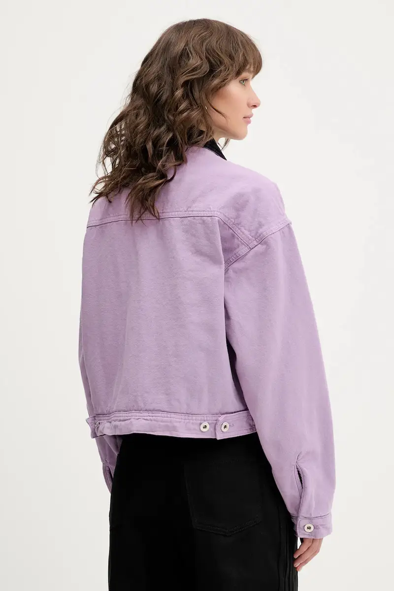 giacca in cotone colore violetto A3W14016 miniatura 3