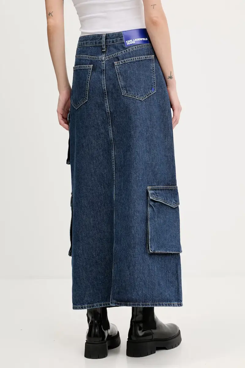 gonna di jeans colore blu navy A3W12011 miniatura 3