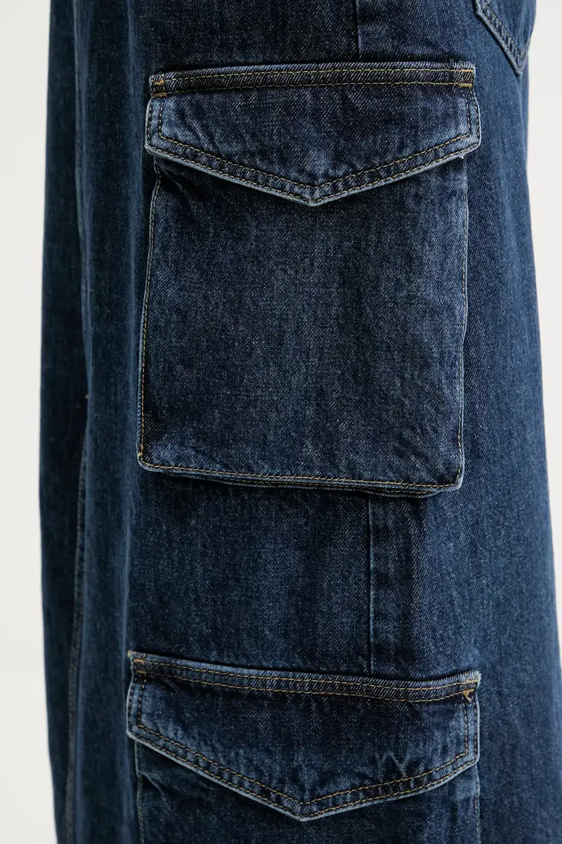 gonna di jeans colore blu navy A3W12011 miniatura 4