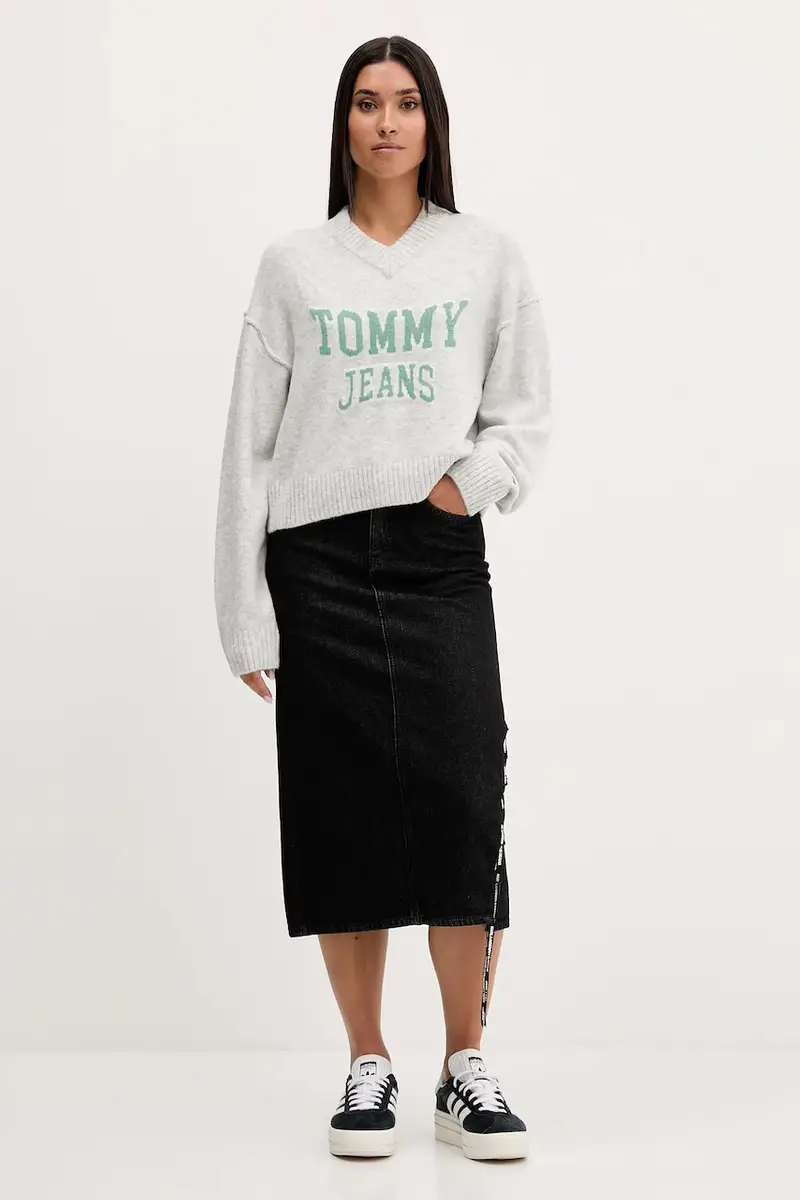 gonna di jeans colore nero A4W12002 miniatura 2