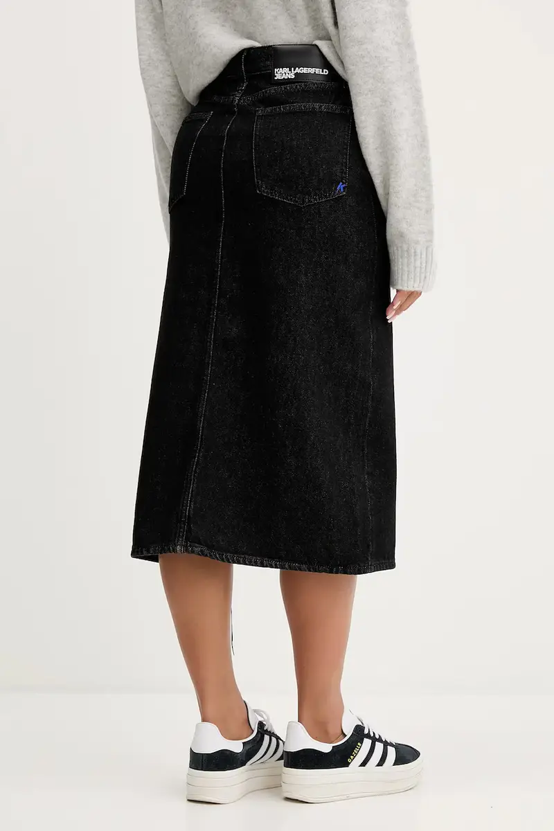 gonna di jeans colore nero A4W12002 miniatura 3