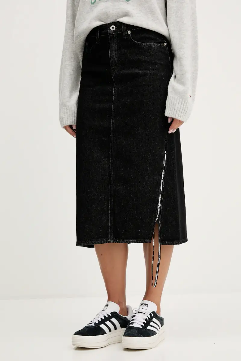 gonna di jeans colore nero A4W12002