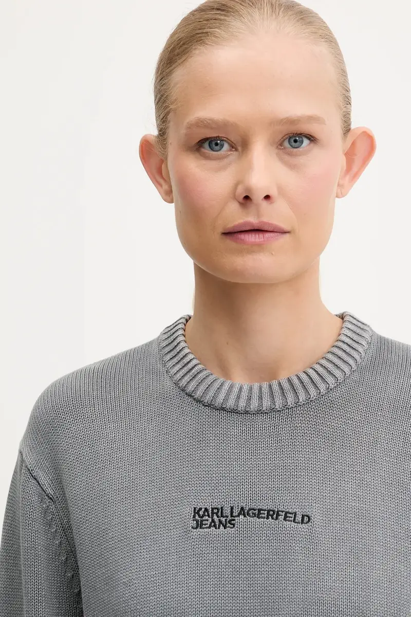 maglione in cotone donna colore grigio A3W18037 miniatura 4