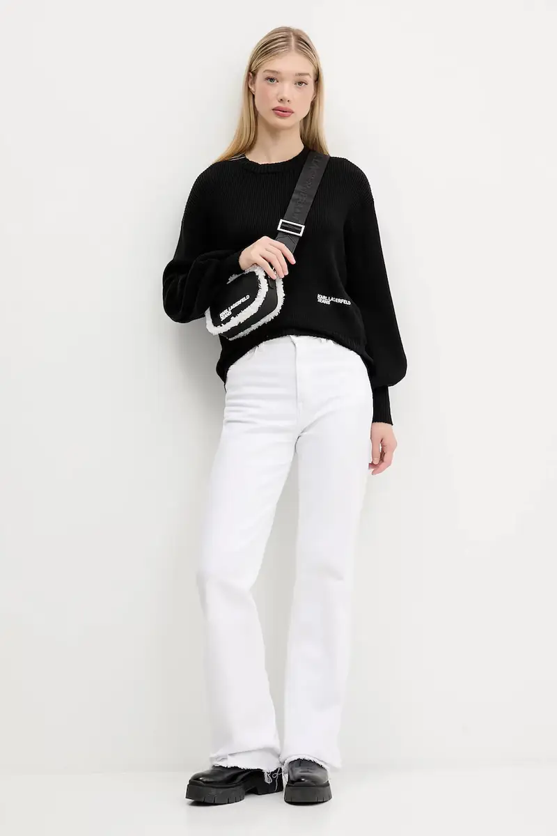 maglione in cotone donna colore nero A4W18014 miniatura 2