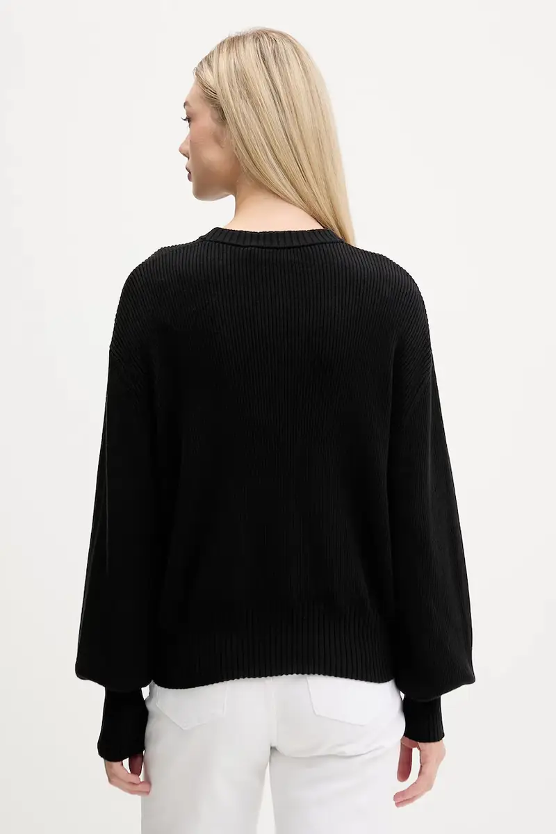 maglione in cotone donna colore nero A4W18014 miniatura 3