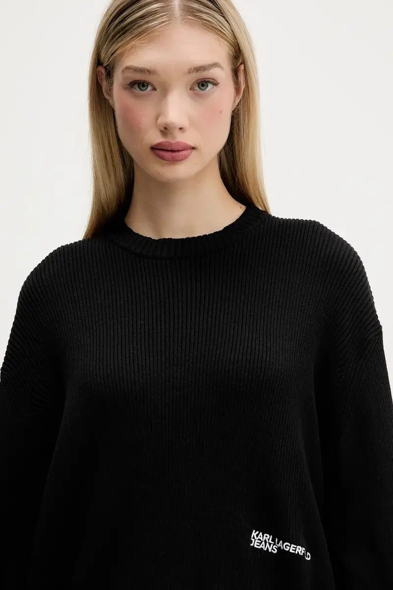 maglione in cotone donna colore nero A4W18014 miniatura 4