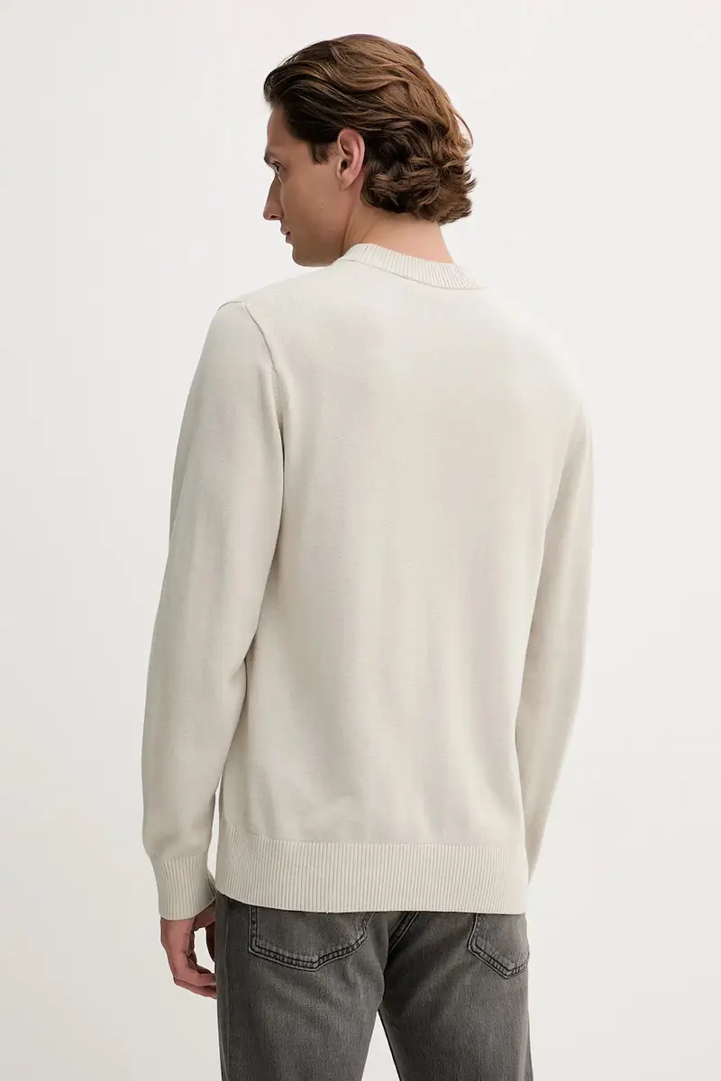 maglione in cotone uomo colore beige A4M18033 miniatura 3