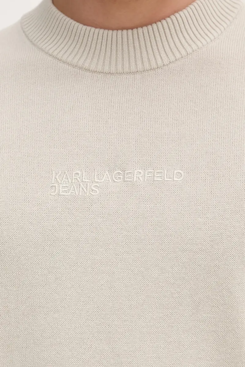 maglione in cotone uomo colore beige A4M18033 miniatura 5