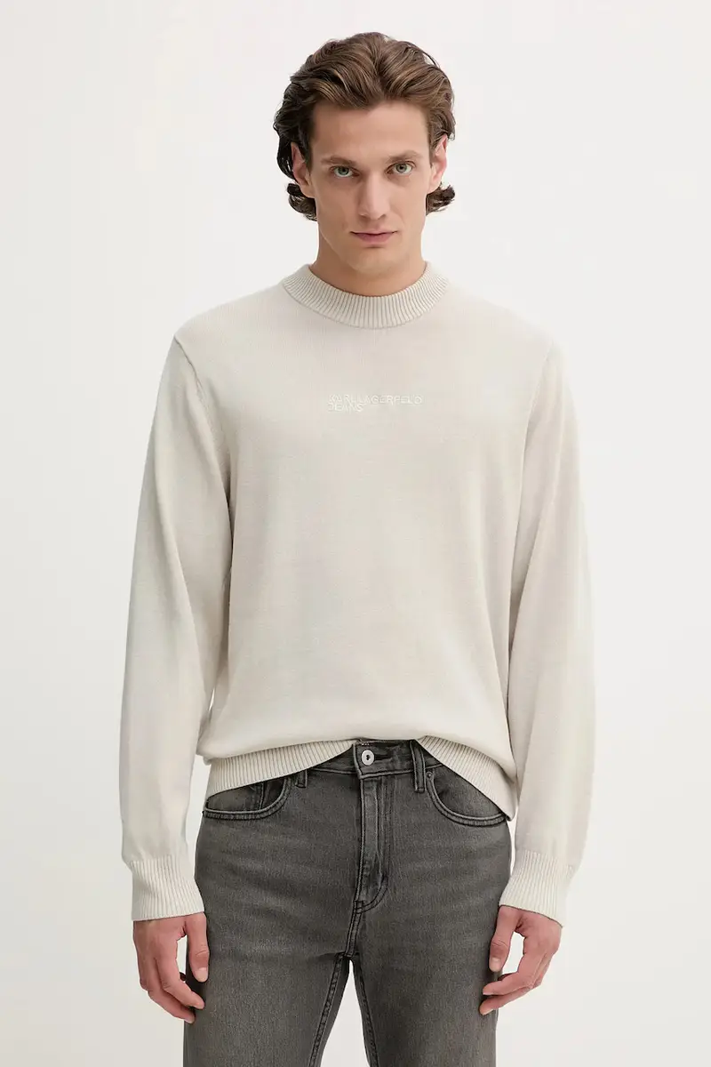 maglione in cotone uomo colore beige A4M18033