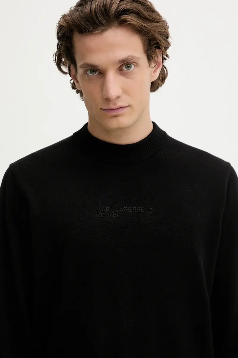 maglione in cotone uomo colore nero A4M18033 miniatura 4