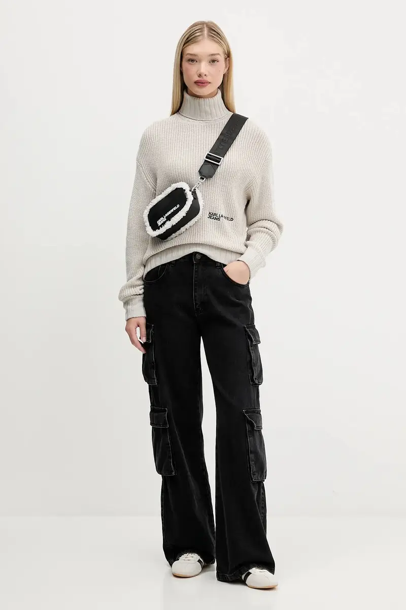 maglione in lana donna colore beige A4W18020 miniatura 2