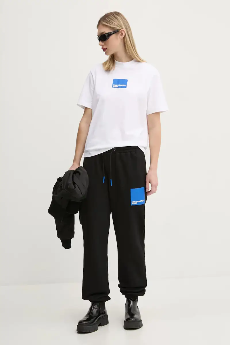 pantaloni della tuta di cotone colore nero A1W10004 miniatura 2