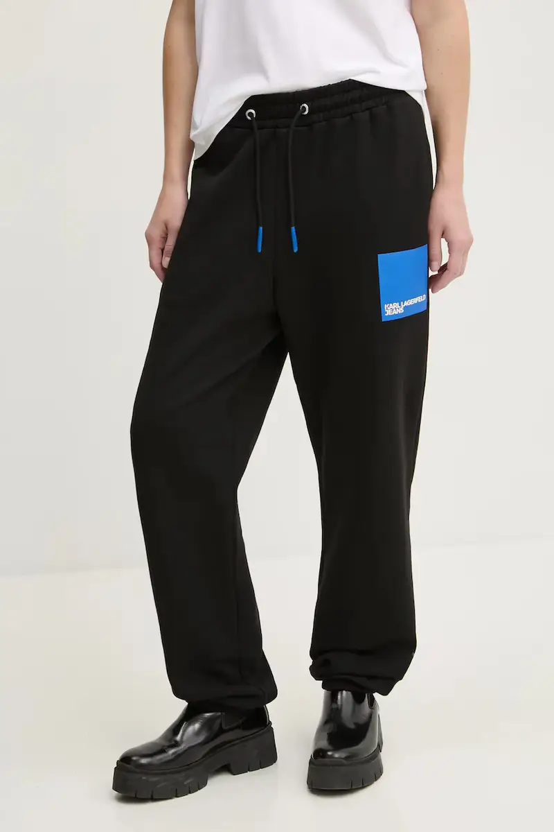 pantaloni della tuta di cotone colore nero A1W10004