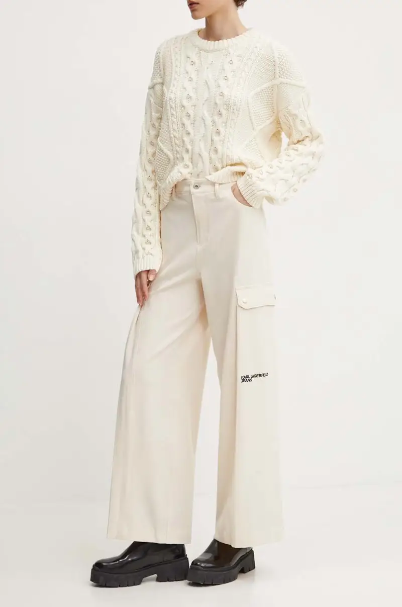 pantaloni donna colore beige 245J1002