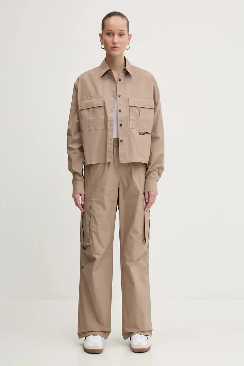 pantaloni donna colore beige A1W10062 miniatura 2