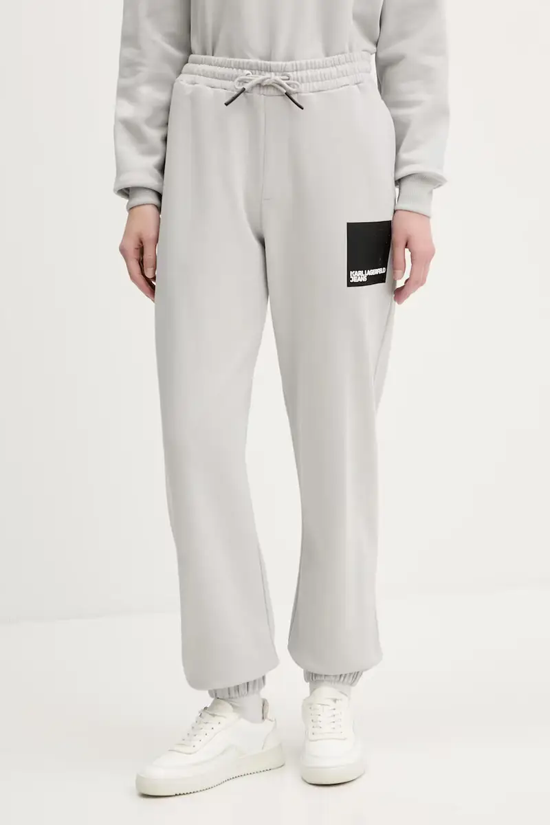 pantaloni tuta di cotone colore nero A1W10004 Grigio